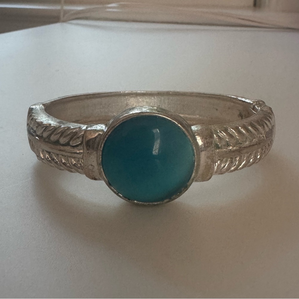 Vintage Silver Bracelet with Blue Stone